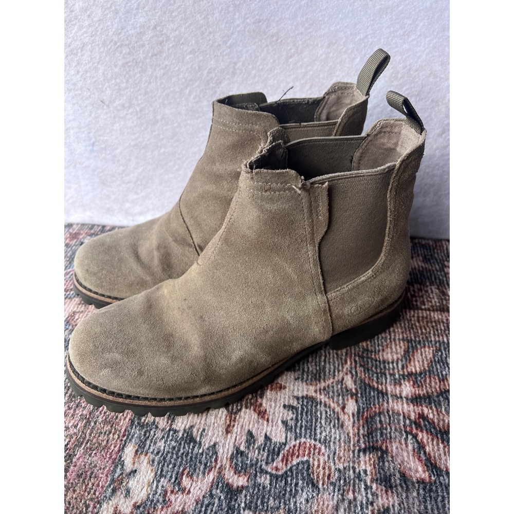 Chaco Fields Chelsea Boots Womens 10.5 Waterproof Suede Taupe Gray JCH10926